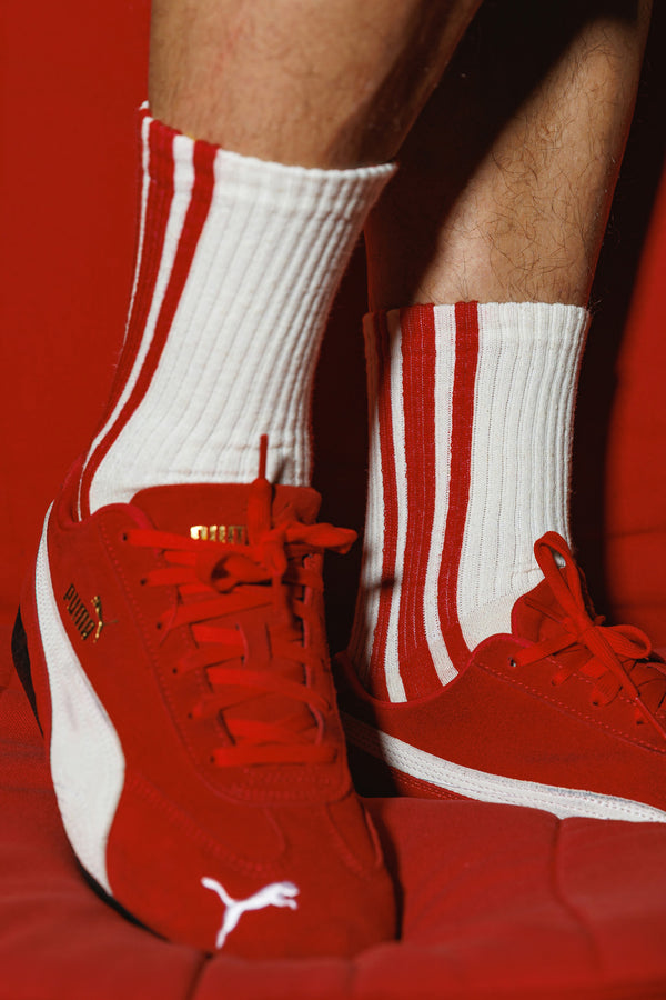 Vertical Stripe Socks by American Trench | USA Made | Jungmaven Hemp Clothing & Accessories / Color: