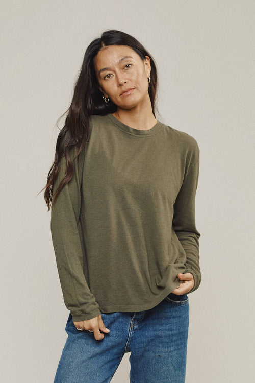 Jung Long Sleeve Tee | Jungmaven Hemp Clothing & Accessories / model_desc: Tamiko is 5’8” wearing Small