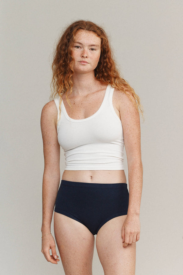 High Waist Brief | Jungmaven Hemp Clothing & Accessories / model_desc: Sydney is 5’8” wearing S