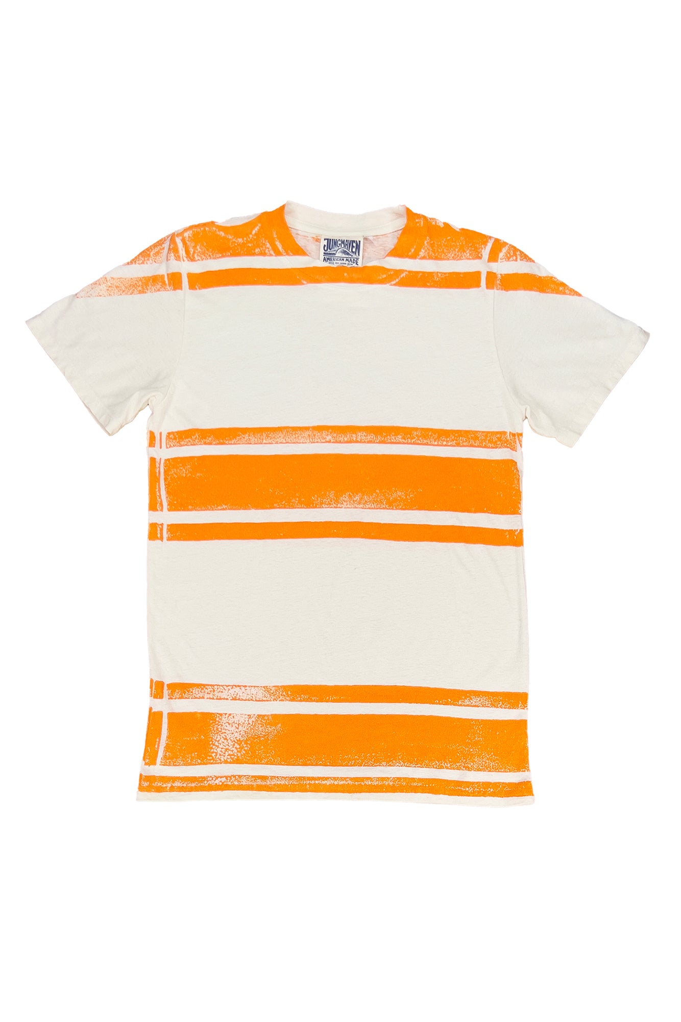 Three Stripe Jung Tee | Jungmaven Hemp Clothing & Accessories / Color: Apricot Crush