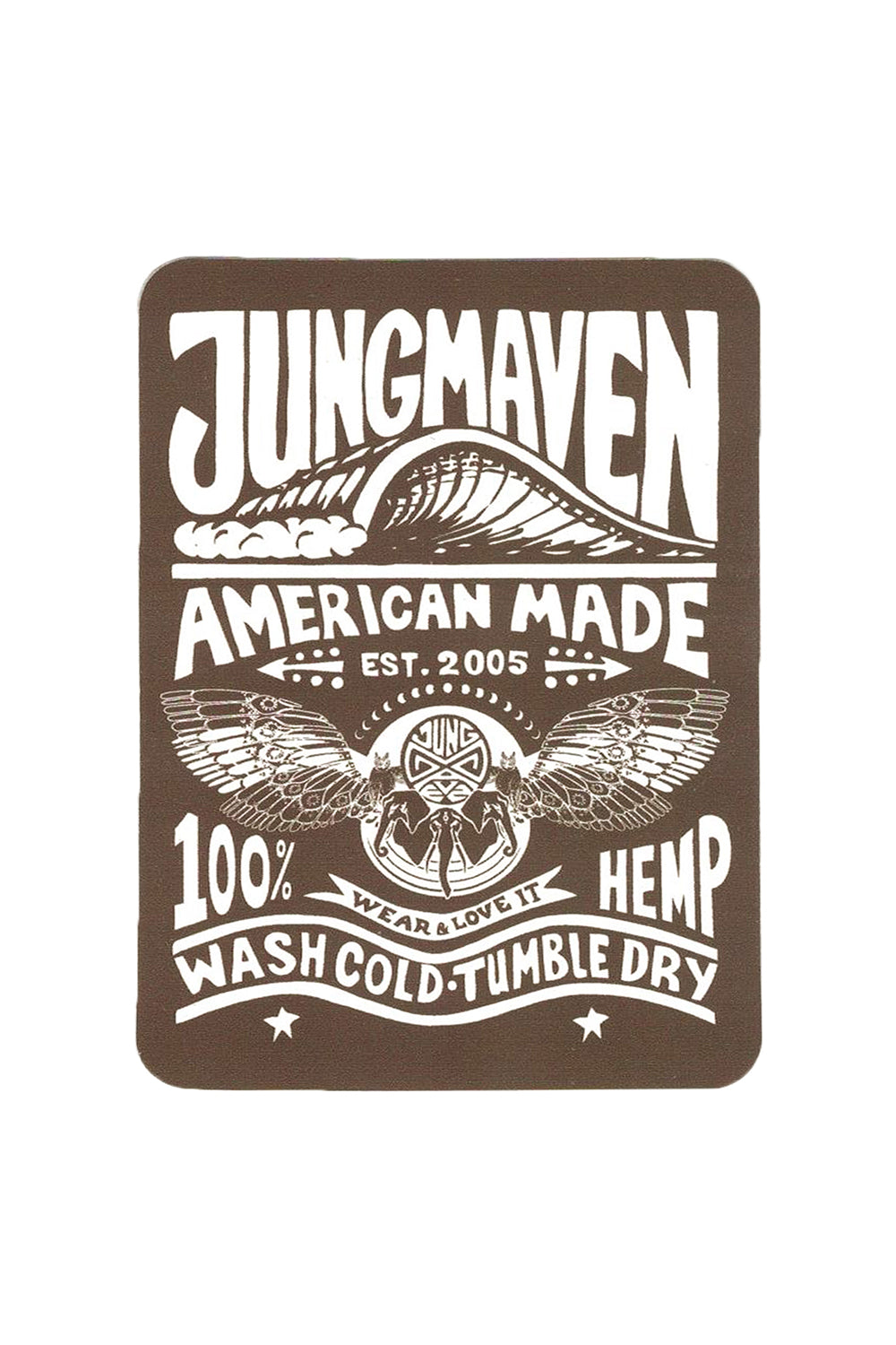 Jungmaven Stickers | Jungmaven Hemp Clothing & Accessories / Color: Cub Brown