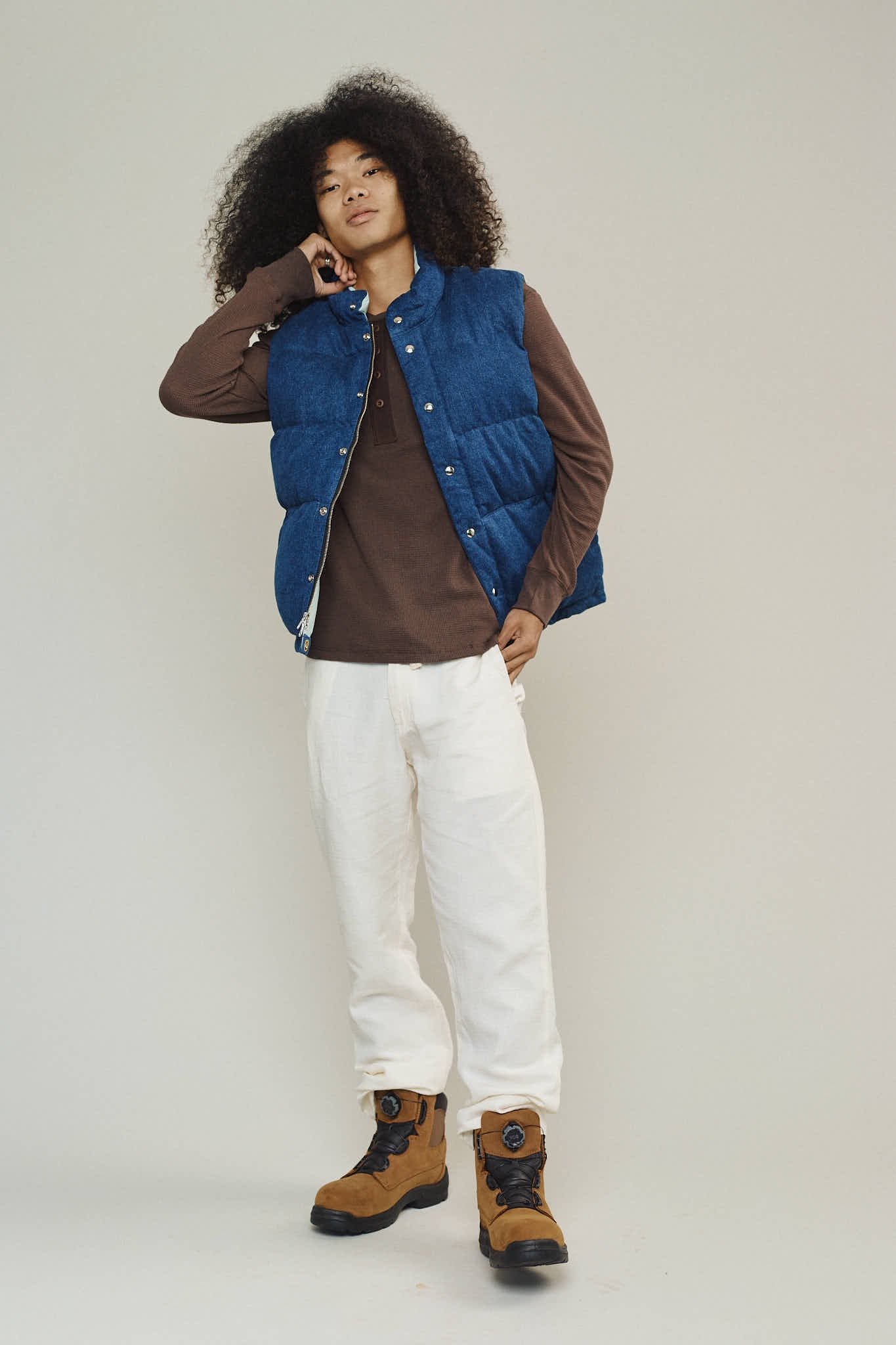 Hemp Denim Vest with Recycled Down | Jungmaven Hemp Clothing