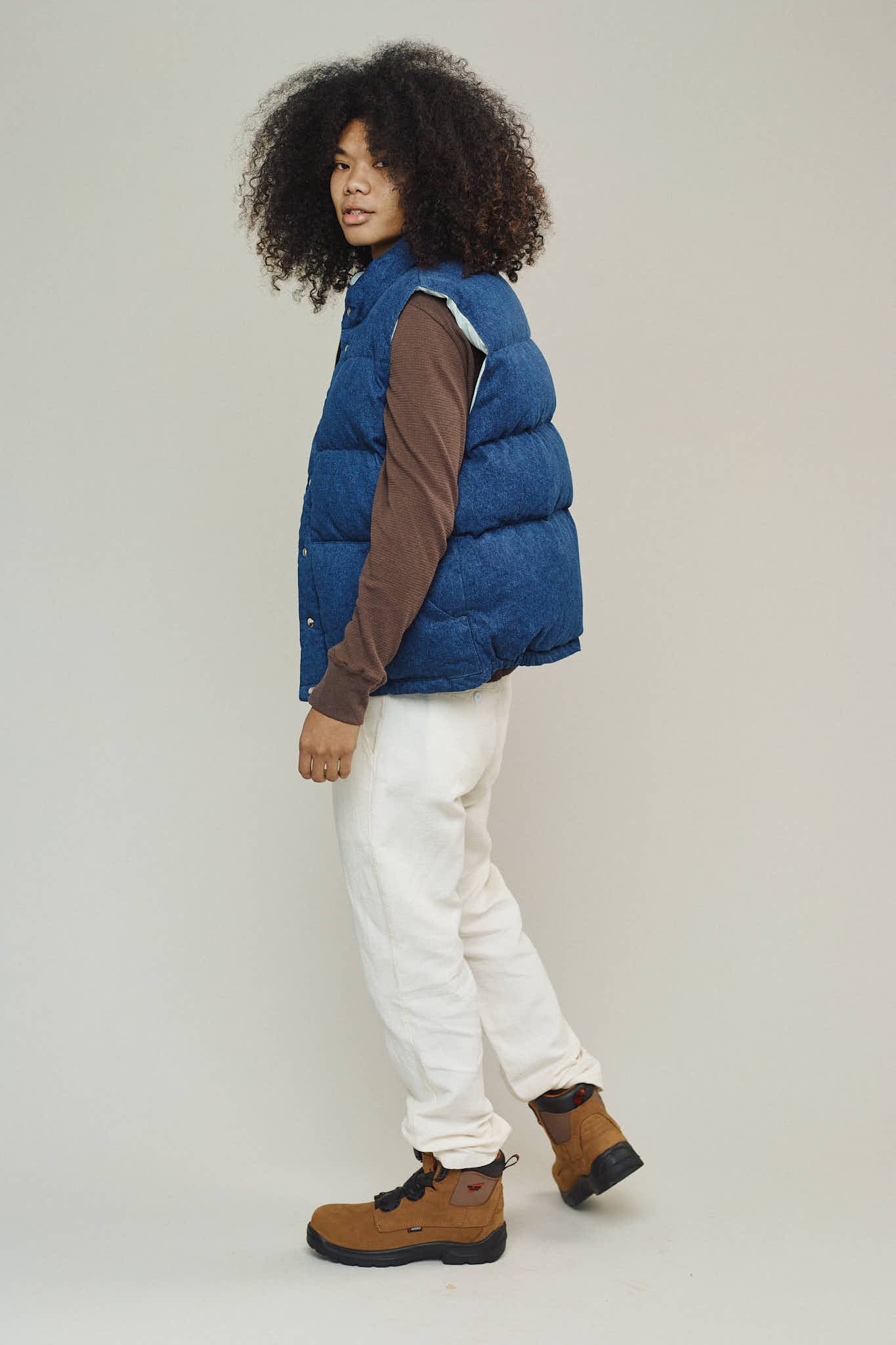 Hemp Denim Vest with Recycled Down | Jungmaven Hemp Clothing