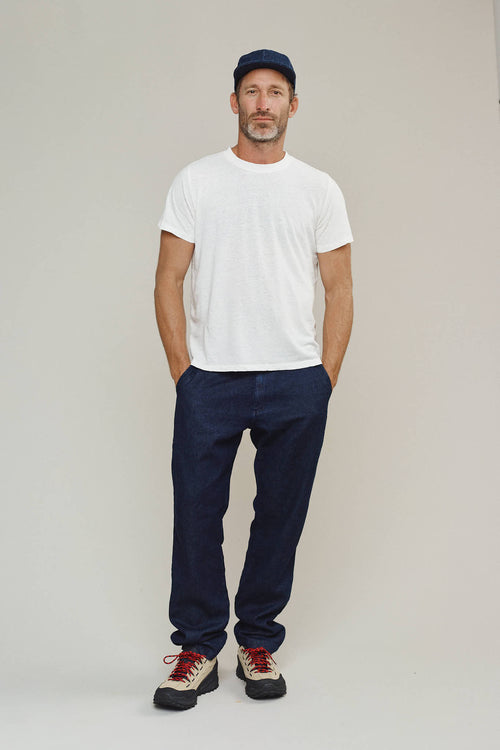 Denim Pacific Coast Pant | Jungmaven Hemp Clothing & Accessories / model_desc: Brian is 6’1” wearing Medium