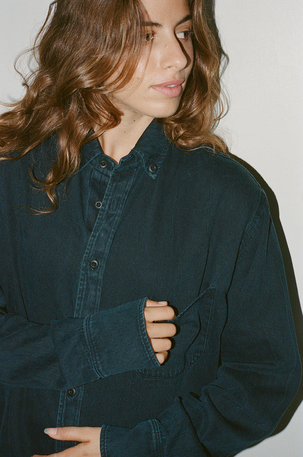 Denim Catalina Button Down Shirt | Jungmaven Hemp Clothing & Accessories / Color: