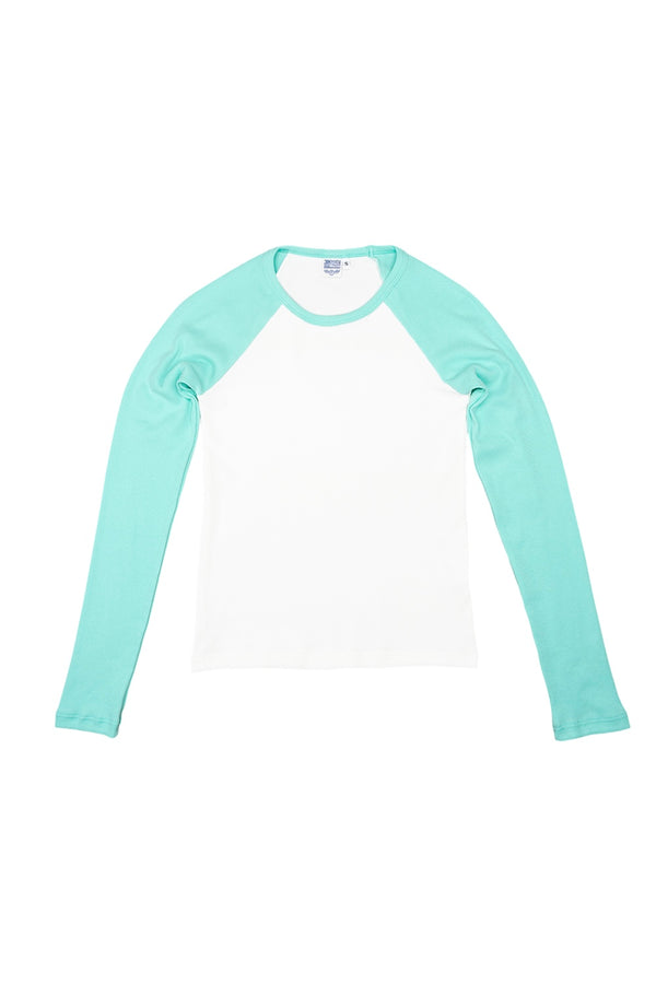 Juniper Long Sleeve Baseball Tee | Jungmaven Hemp Clothing & Accessories / Color: Oasis Blue