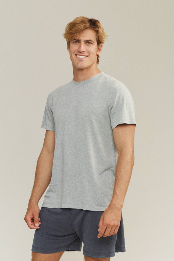 Heathered Jung Tee | Jungmaven Hemp Clothing & Accessories / model_desc: Louis is 6’0” wearing L