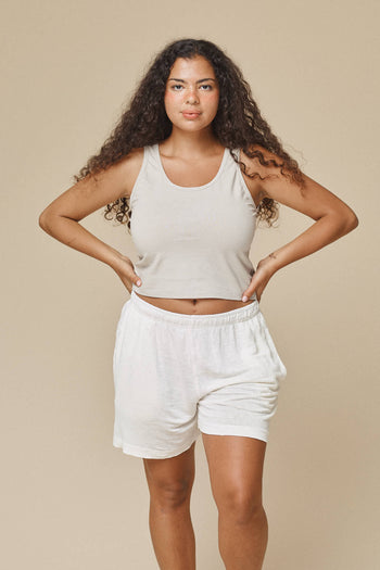 Kona 100% Hemp Short | Jungmaven Hemp Clothing & Accessories / model_desc: Nikki is 5’2” wearing M