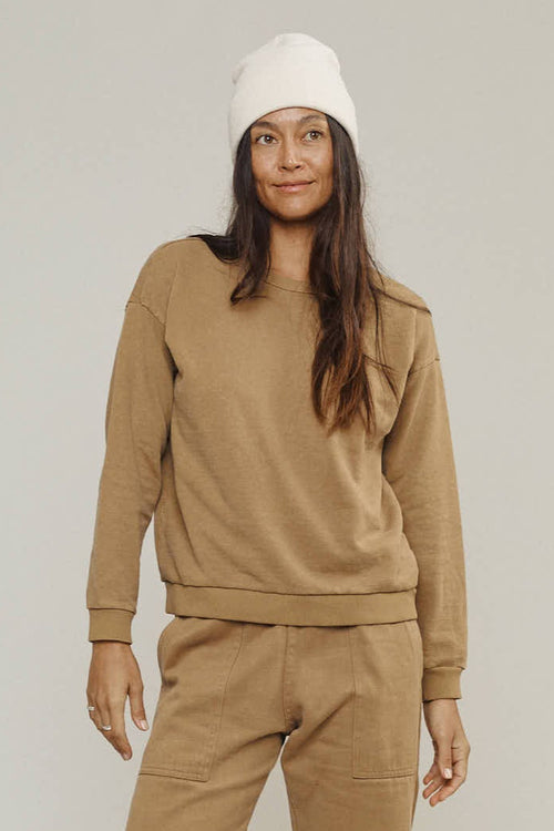 Laguna Cropped Sweatshirt | Jungmaven Hemp Clothing & Accessories / model_desc: Tamiko is 5’8” wearing Medium