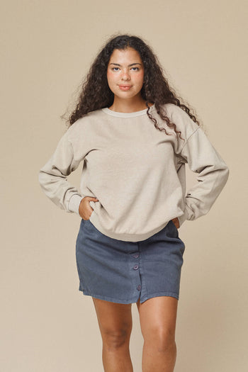 Laguna Cropped Sweatshirt | Jungmaven Hemp Clothing & Accessories / model_desc: Nikki is 5’2” wearing L