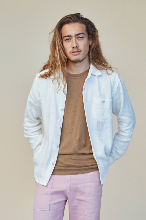 Lassen 100% Hemp Shirt | Jungmaven Hemp Clothing & Accessories / model_desc: Conrad is 6’1” wearing M