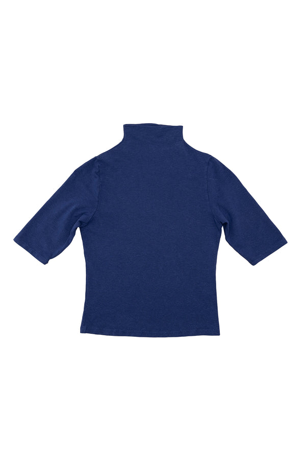 Loden Mock Neck Tee | Jungmaven Hemp Clothing & Accessories / Color: Deep Indigo