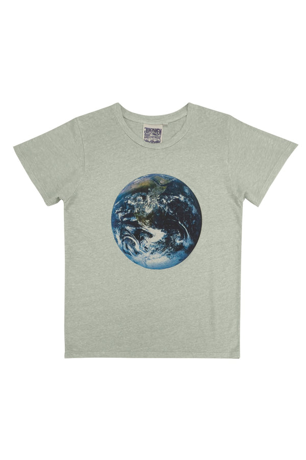 Earth Flag Loral Tee | Jungmaven Hemp Clothing & Accessories / Color: Agave Green