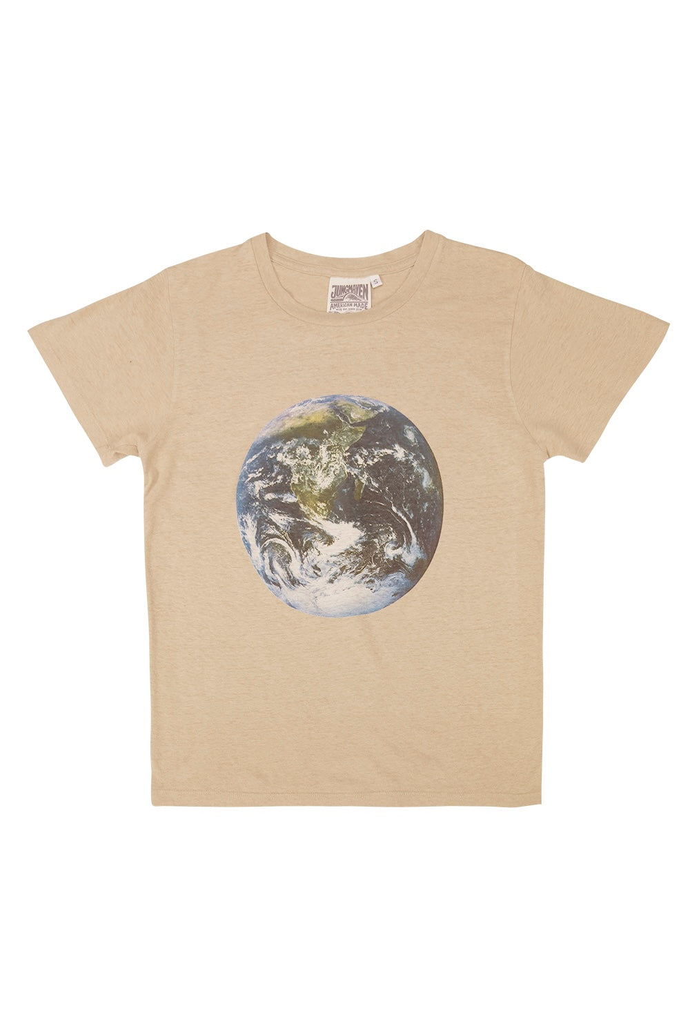 Earth Flag Loral Tee | Jungmaven Hemp Clothing & Accessories / Color: Oat Milk