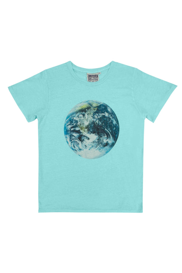 Earth Flag Loral Tee | Jungmaven Hemp Clothing & Accessories / Color: Oasis Blue
