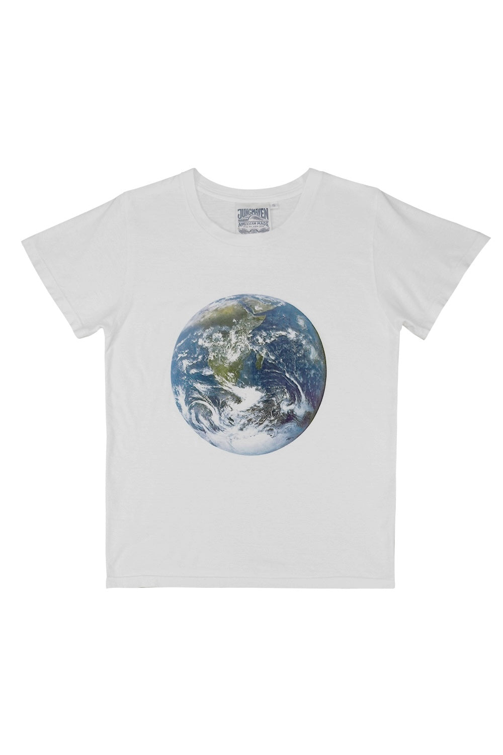 Earth Flag Loral Tee | Jungmaven Hemp Clothing & Accessories / Color: Washed White