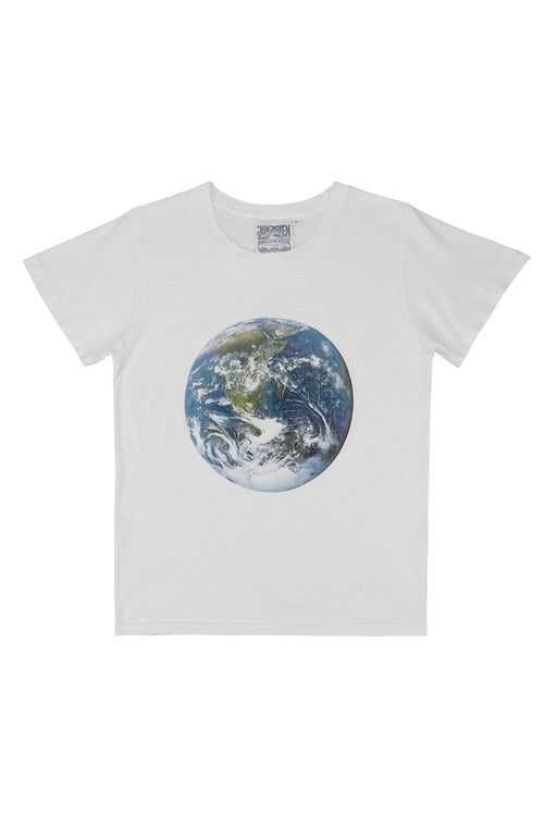 Earth Flag Loral Tee | Jungmaven Hemp Clothing & Accessories / Color: Washed White