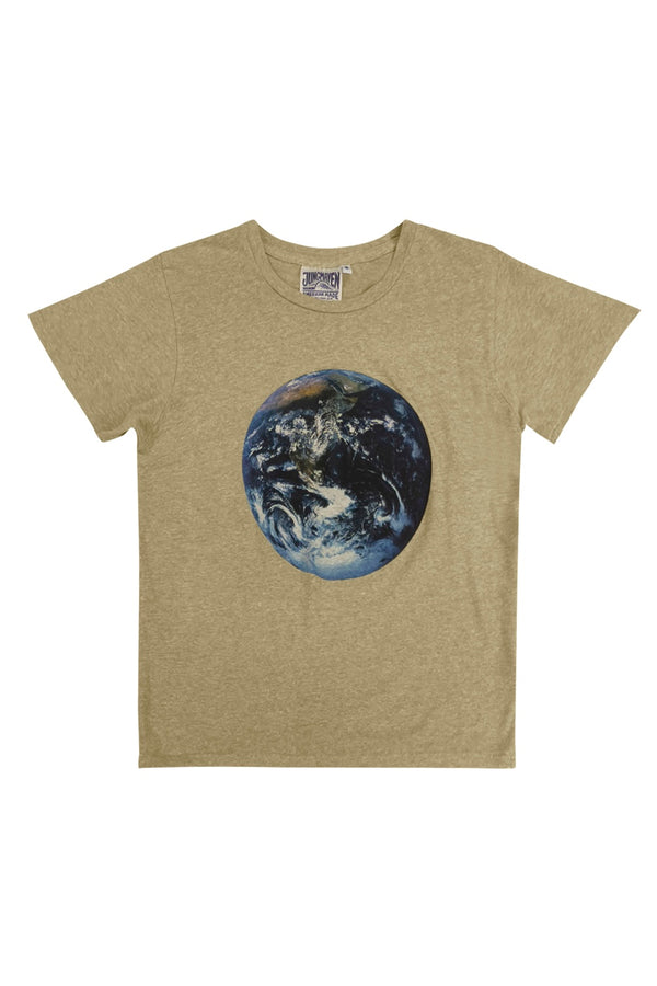 Earth Flag Loral Tee | Jungmaven Hemp Clothing & Accessories / Color: Desert Khaki