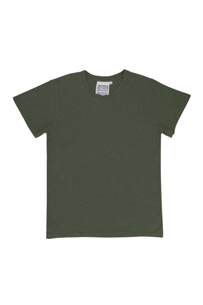 Jungmaven Cropped Lorel Tee in Coastal Blue