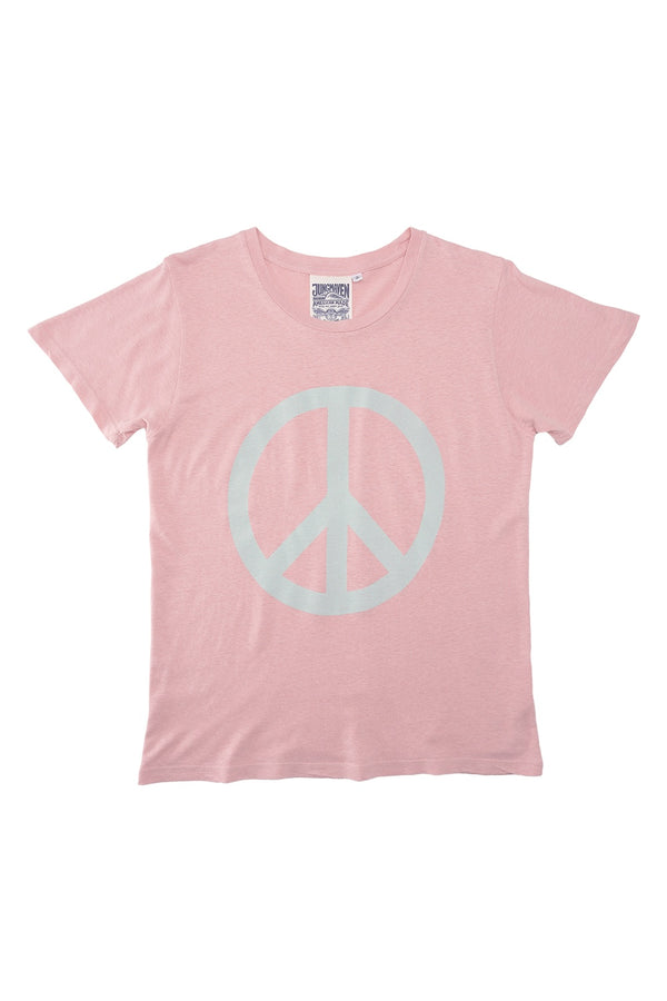 Peace Lorel Tee | Jungmaven Hemp Clothing & Accessories / Color: Oasis Blue on Rose Water