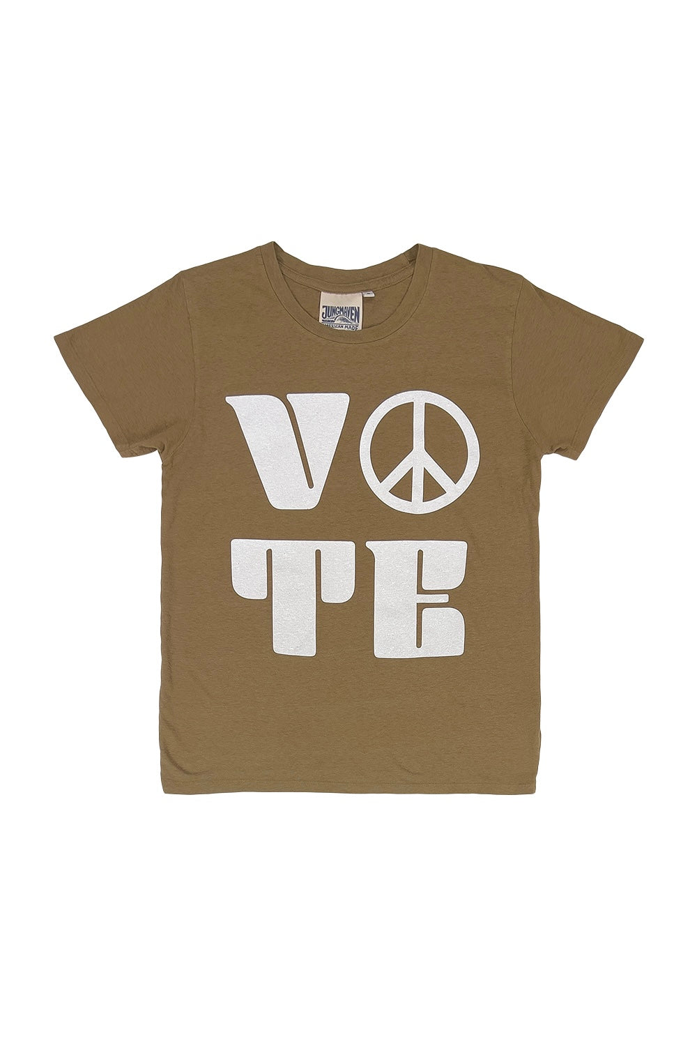 Vote Peace Lorel Tee | Jungmaven Hemp Clothing & Accessories / Color: Coyote