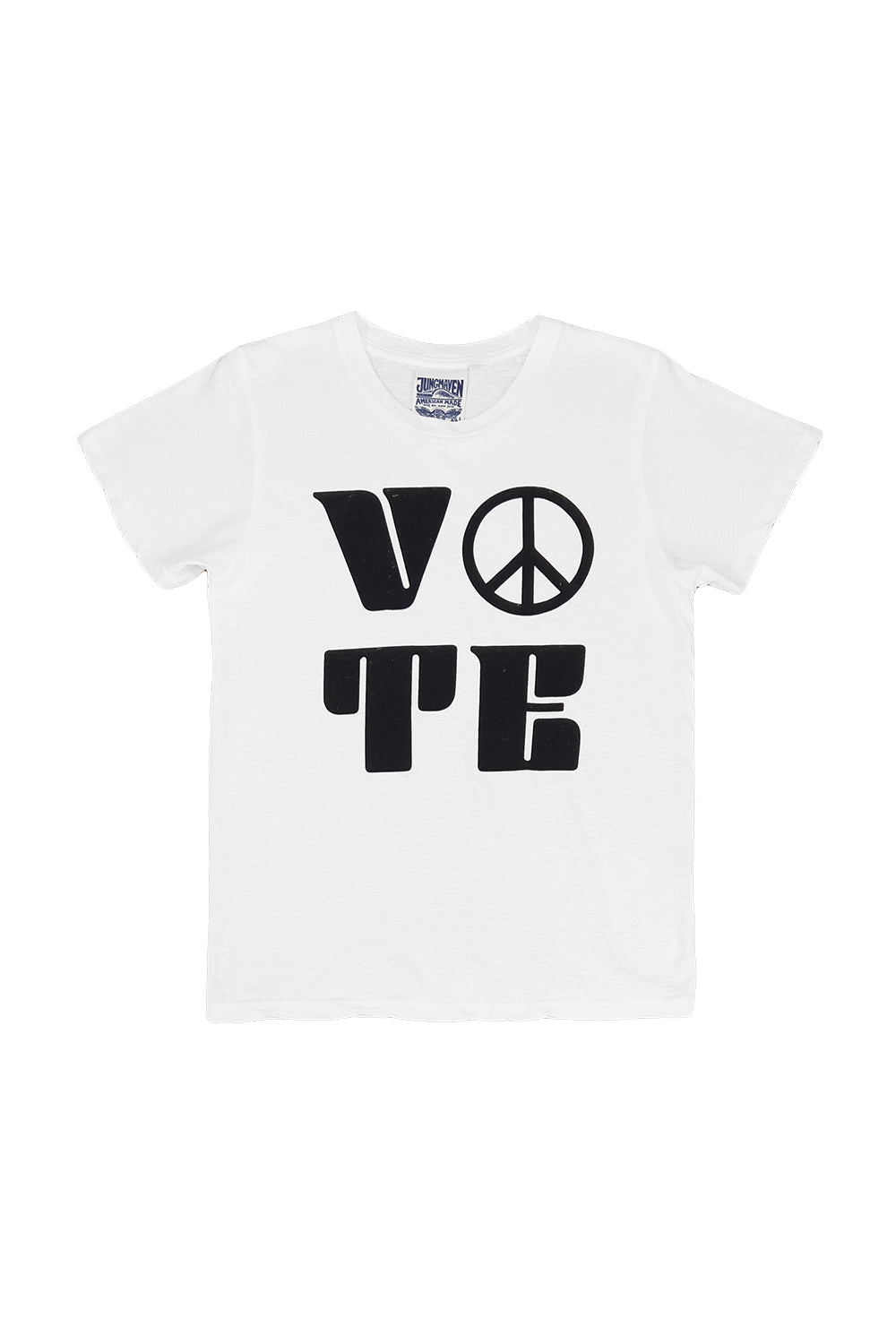 Vote Peace Lorel Tee | Jungmaven Hemp Clothing & Accessories / Color: Washed White