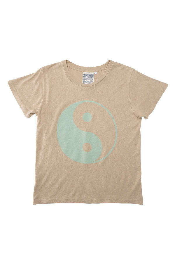 Yin Yang Lorel Tee | Jungmaven Hemp Clothing & Accessories / Color: Oasis Blue on Oatmilk