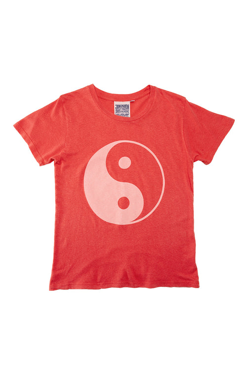 Yin Yang Lorel Tee | Jungmaven Hemp Clothing & Accessories / Color: Rose Water on Sunset Coral