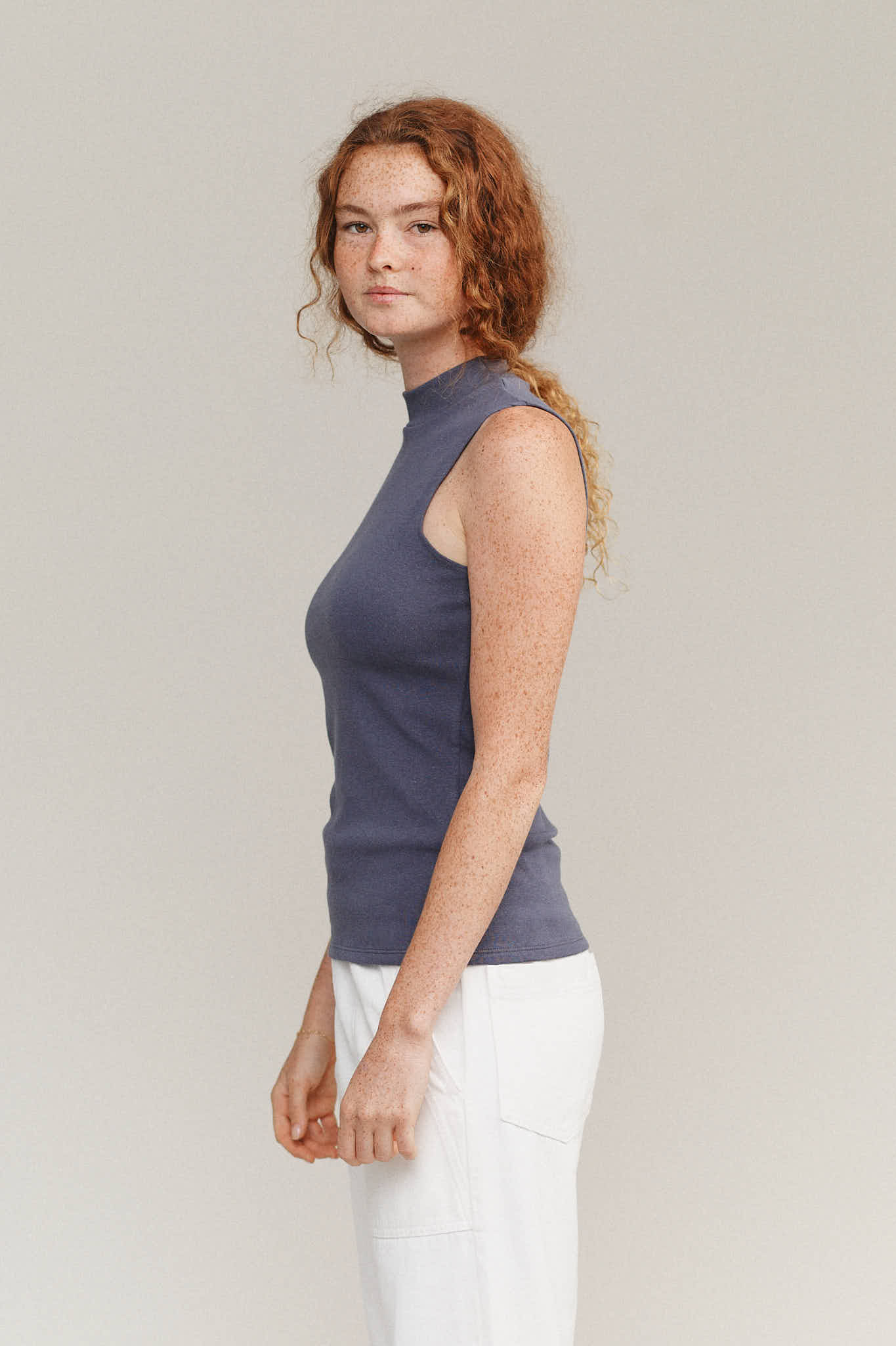 Mariposa Mock Neck Tank | Jungmaven Hemp Clothing & Accessories / Color: