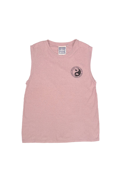 Peace & Love Malibu Muscle Tee | Jungmaven Hemp Clothing & Accessories / Color: Rose Quartz