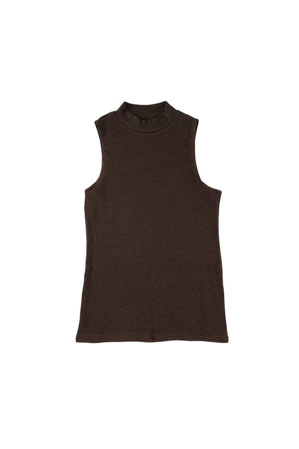 Mariposa Mock Neck Tank | Jungmaven Hemp Clothing & Accessories / Color: Coffee Bean
