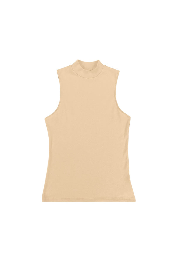 Mariposa Mock Neck Tank - Sale Colors | Jungmaven Hemp Clothing & Accessories / Color: Oat Milk