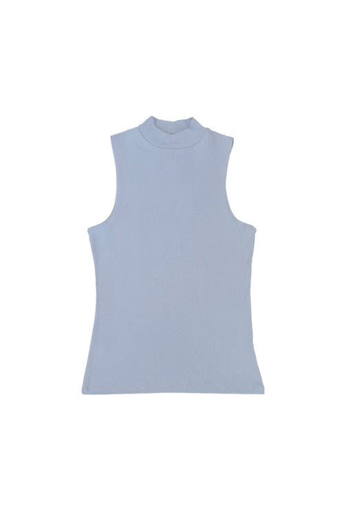 Mariposa Mock Neck Tank - Sale Colors | Jungmaven Hemp Clothing & Accessories / Color: Coastal Blue