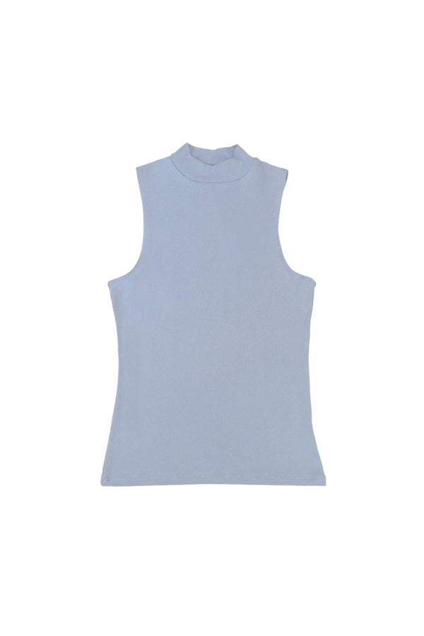 Mariposa Mock Neck Tank - Sale Colors | Jungmaven Hemp Clothing & Accessories / Color: Coastal Blue