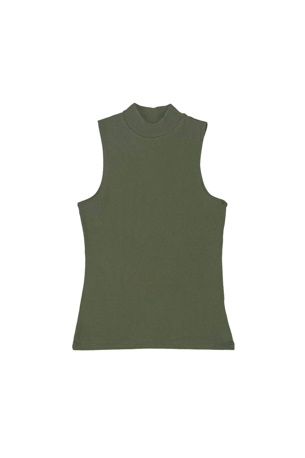 Mariposa Mock Neck Tank | Jungmaven Hemp Clothing & Accessories / Color: Olive Green