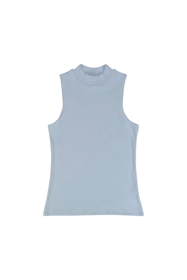 Mariposa Mock Neck Tank - Sale Colors | Jungmaven Hemp Clothing & Accessories / Color: Powder Blue