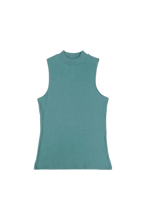 Mariposa Mock Neck Tank - Sale Colors | Jungmaven Hemp Clothing & Accessories / Color: Teal