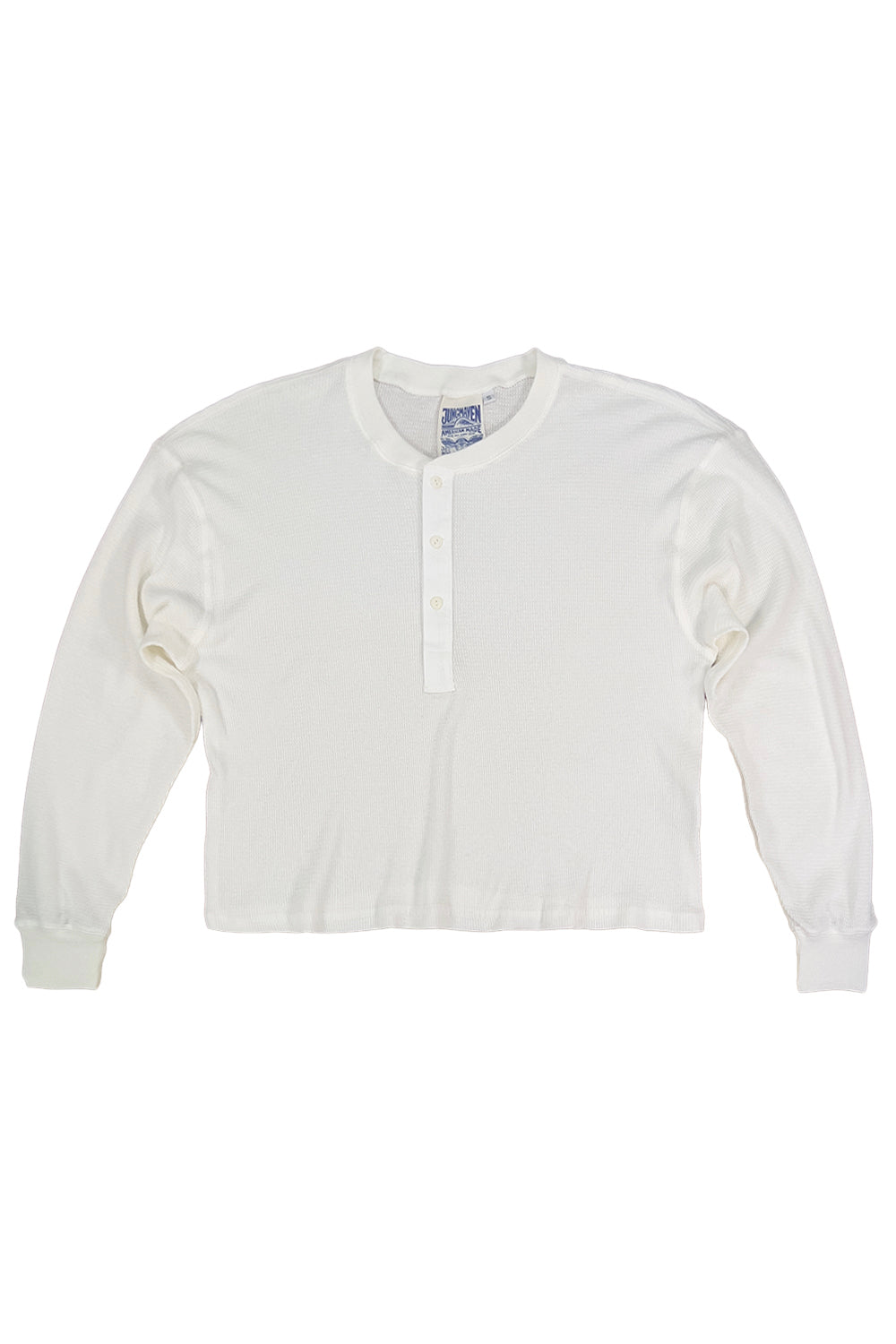 Mesa Cropped Thermal Henley | Jungmaven Hemp Clothing & Accessories / Color:Washed White