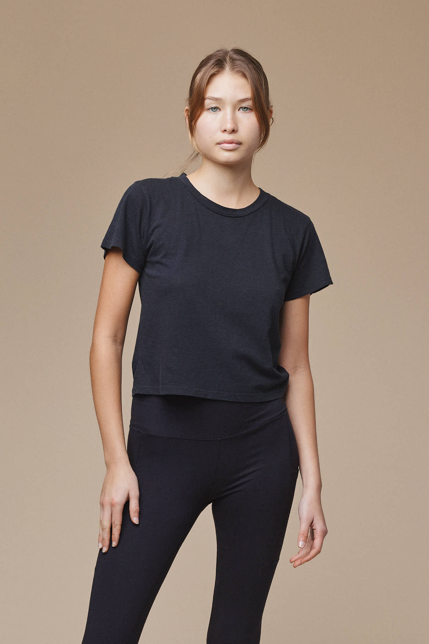 Cropped Ojai Tee | Jungmaven Hemp Clothing & Accessories / model_desc: Katriel is 5’9” wearing XS