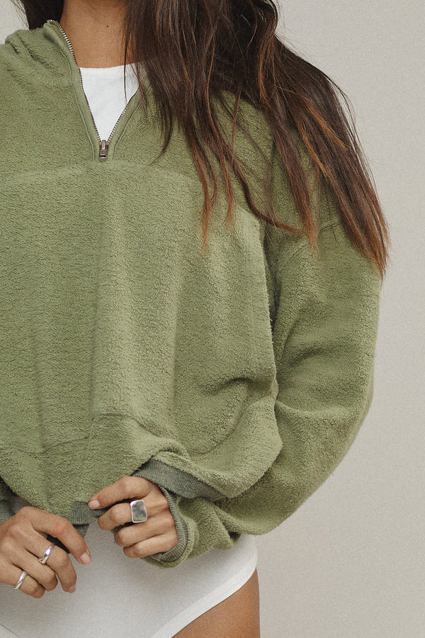 Heathered Osprey Cropped Sweatshirt | Jungmaven Hemp Clothing & Accessories / Color: