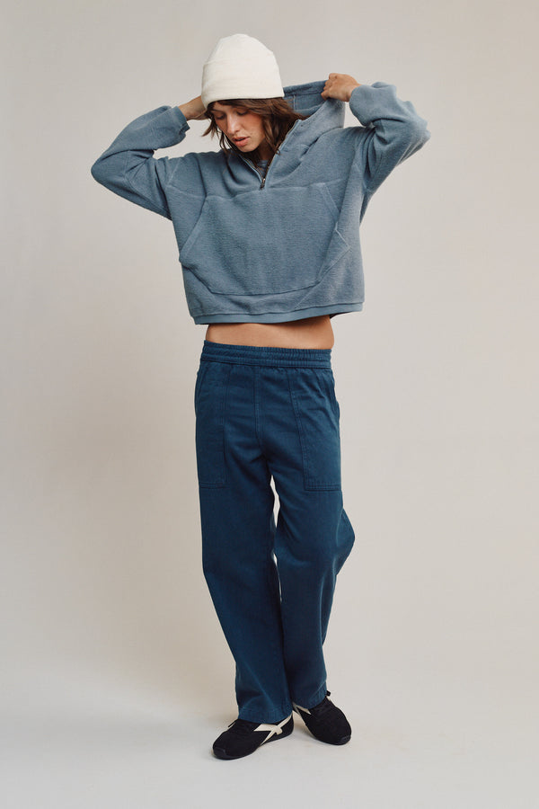 Heathered Osprey Cropped Sweatshirt | Jungmaven Hemp Clothing & Accessories / Color: