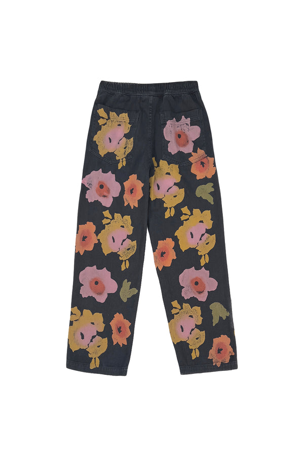 Floral Ocean Pant | Jungmaven Hemp Clothing & Accessories / model_desc: Black Back