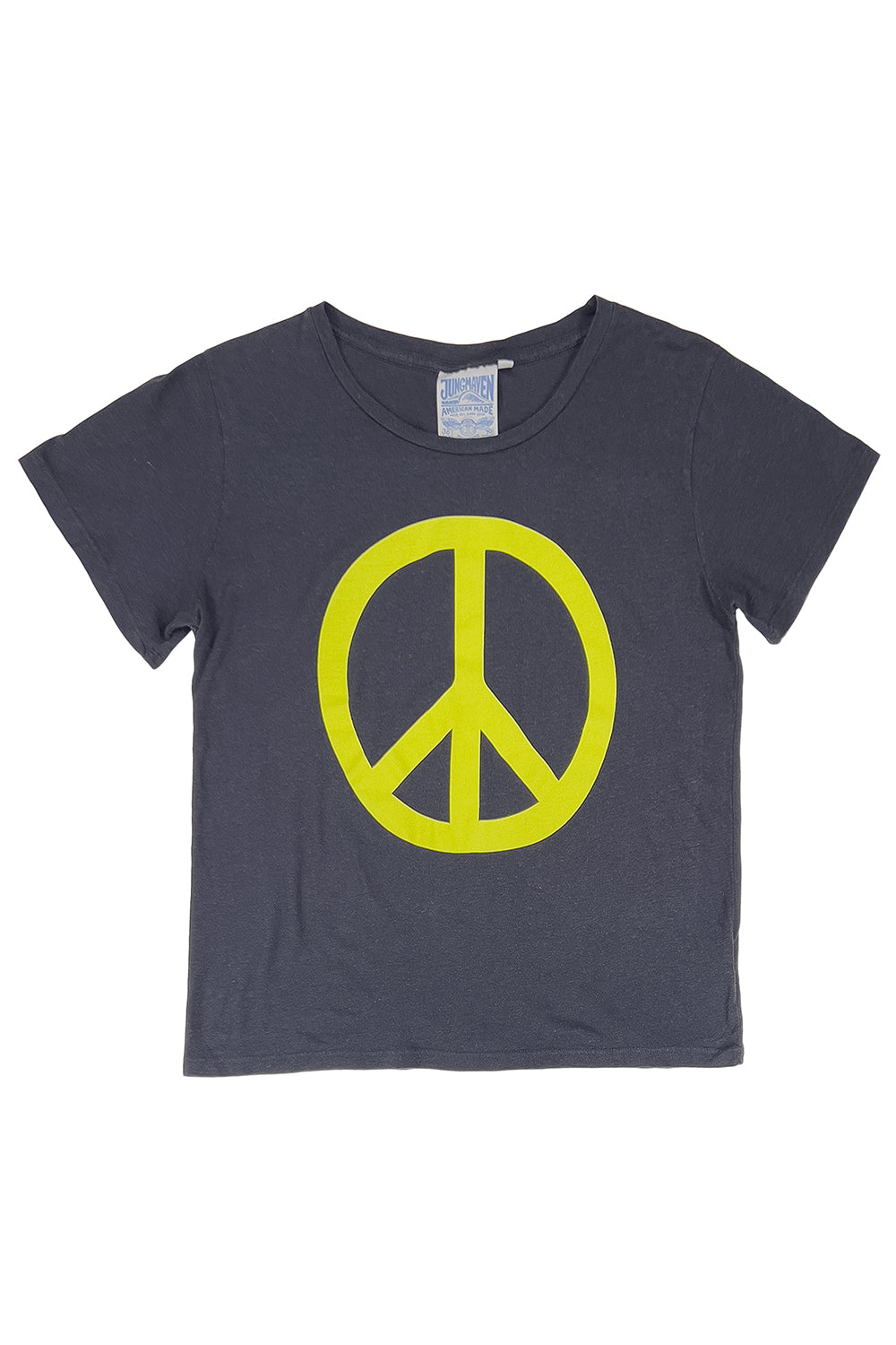 Ojai Peace Tee | Jungmaven Hemp Clothing & Accessories / Color: Limelight on Black