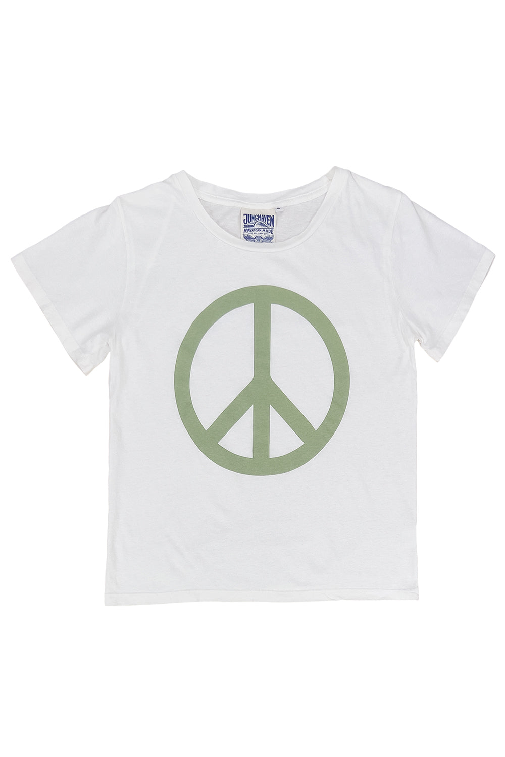 Ojai Peace Tee | Jungmaven Hemp Clothing & Accessories / Color: Pistachio on Washed White