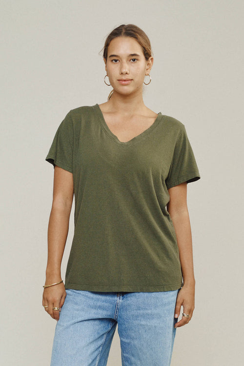 Paige V-neck | Jungmaven Hemp Clothing & Accessories / model_desc: Maya is 5’10” wearing Medium