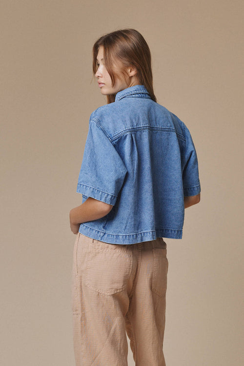 Denim Phinney Shirt | Jungmaven Hemp Clothing & Accessories / Color: