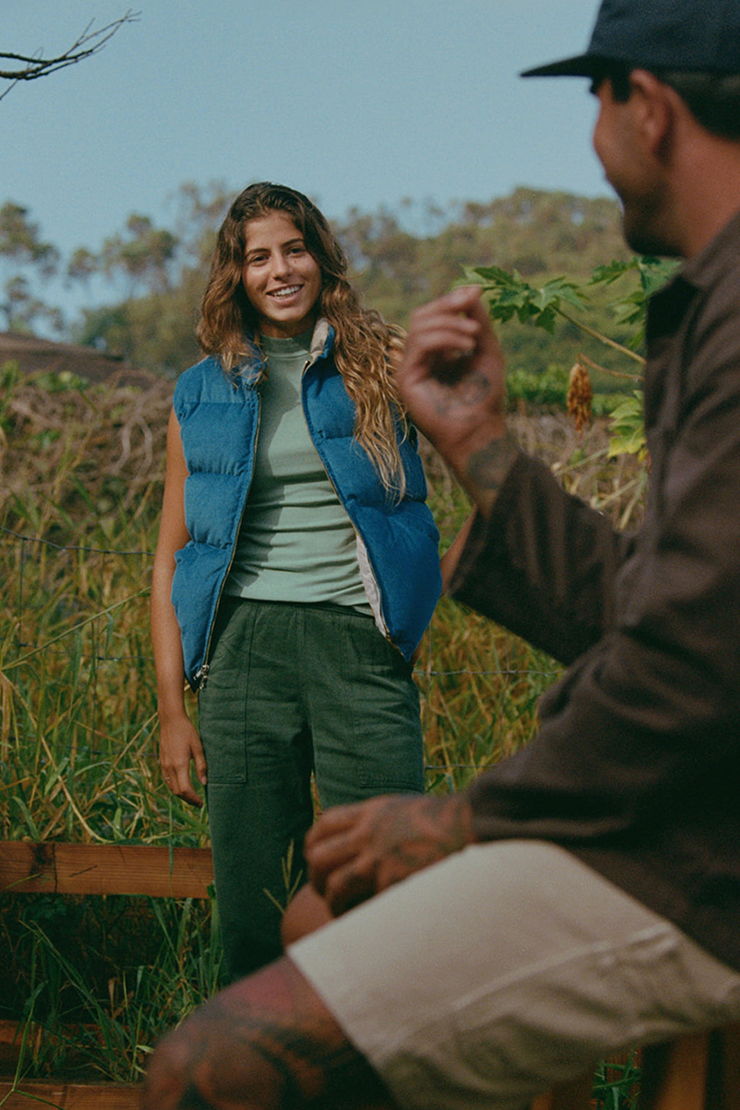 Hemp Denim Vest with Recycled Down | Jungmaven Hemp Clothing & Accessories / Color: