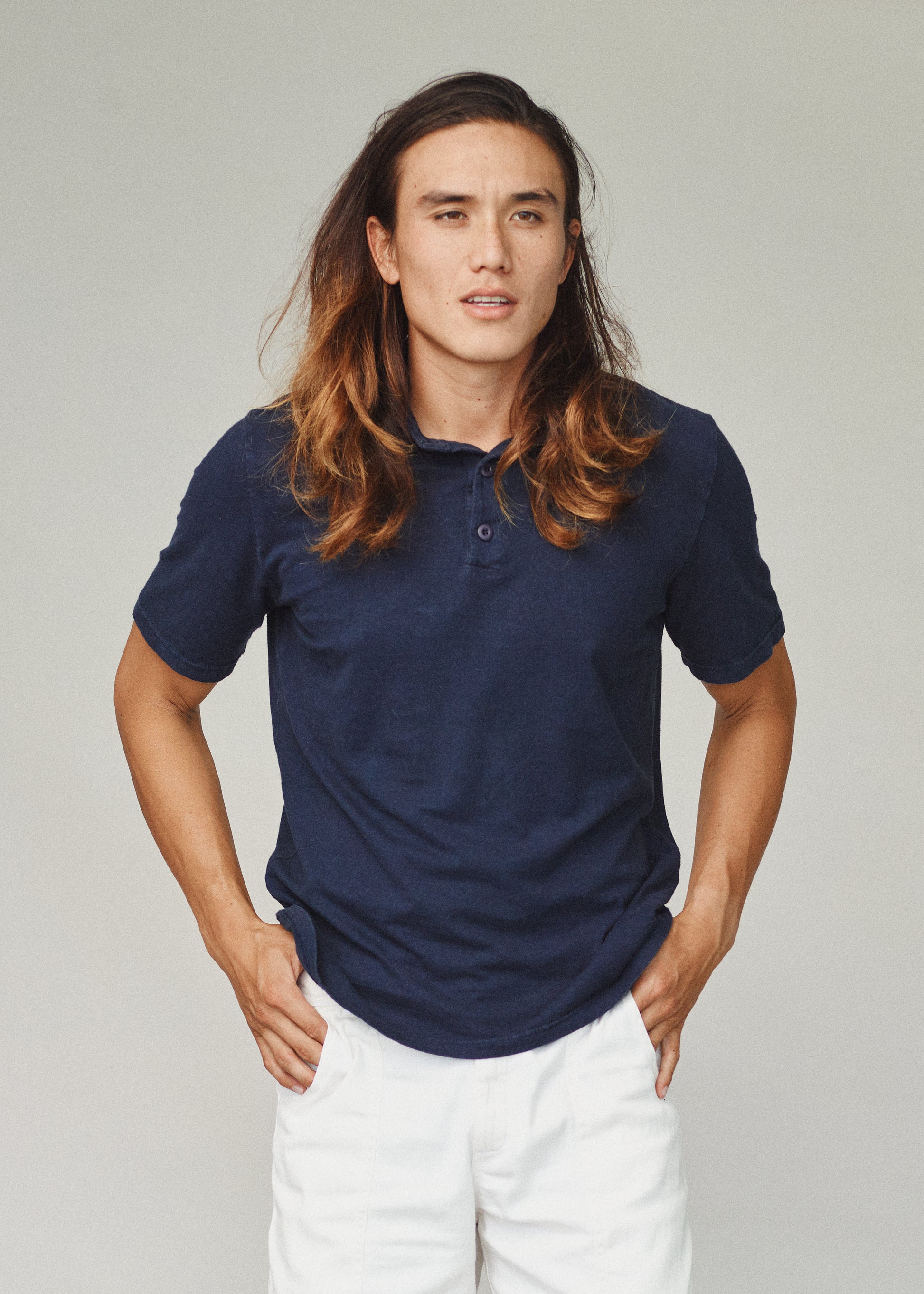 Camden Polo Shirt | Jungmaven Hemp Clothing & Accessories / model_desc: Kennedy is 6’2” wearing M