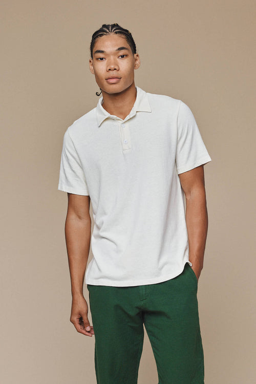 Preston Polo Shirt | Jungmaven Hemp Clothing & Accessories / model_desc: Chaz is 6’2” wearing L