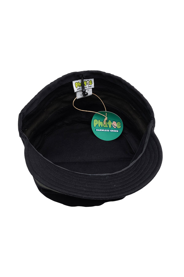 Tall Hemp Twill Cap by Phatee Wear | Jungmaven Hemp Clothing & Accessories / model_desc: Black with Olive Inside